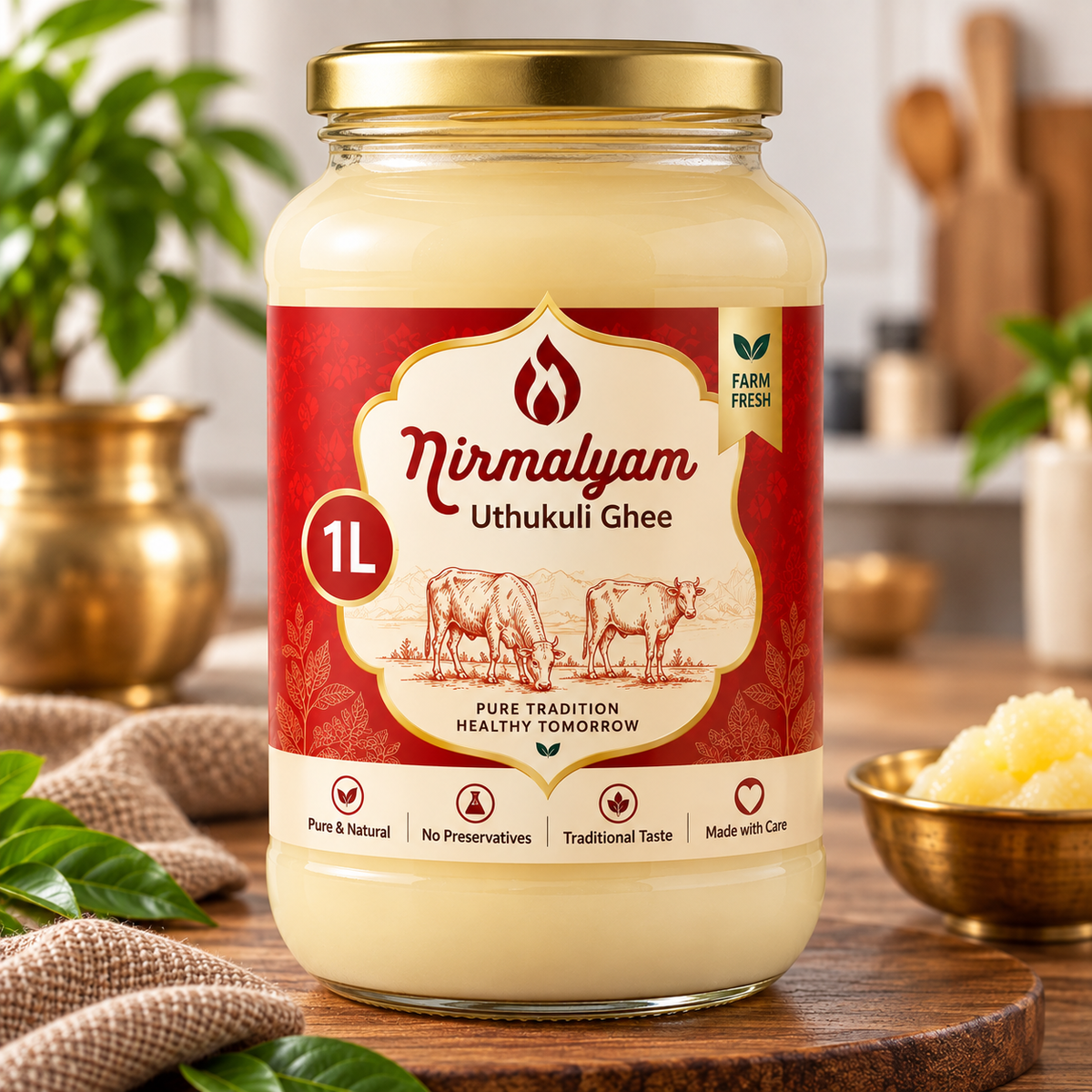 Uthukuli Buffalo (Cooking) Ghee - 1000 ml - NirmalyamFoods