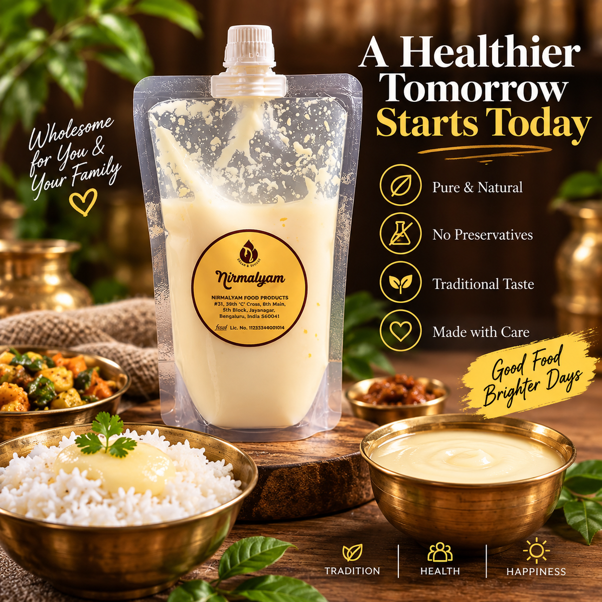Uthukuli Buffalo (Cooking) Ghee -500ml - NirmalyamFoods